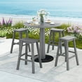 thumbnail image 2 of Gymax 29'' Patio Bar Stool Set of 4 w/ Curved Seat & Footrests for Backyard Outdoor Gray, 2 of 8
