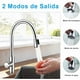 thumbnail image 2 of Grifo de Cocina, Grifos para Fregadero de Cocina de Acero Inoxidable de 360°, Mezclador de Cocina con 2 Patrones de Rociado, Mezclador de Fregadero de Cocina Extraíble para Agua Caliente y Fría, 2 of 8