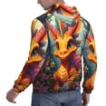thumbnail image 6 of Picia Colorful Flower Chameleon Pattern Casual Men's Hoodie - Lightweight Hooded Sweatshirt with Kangaroo Pocket, Comfortable Pullover for Everyday, Travel-Small, 6 of 7