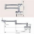 thumbnail image 6 of WOWOW Brass Wall Mounted Pot Filler Faucet with Double Joint Swing Arms, Commercial Kitchen Pot Faucet in Polished Chrome, 6 of 6