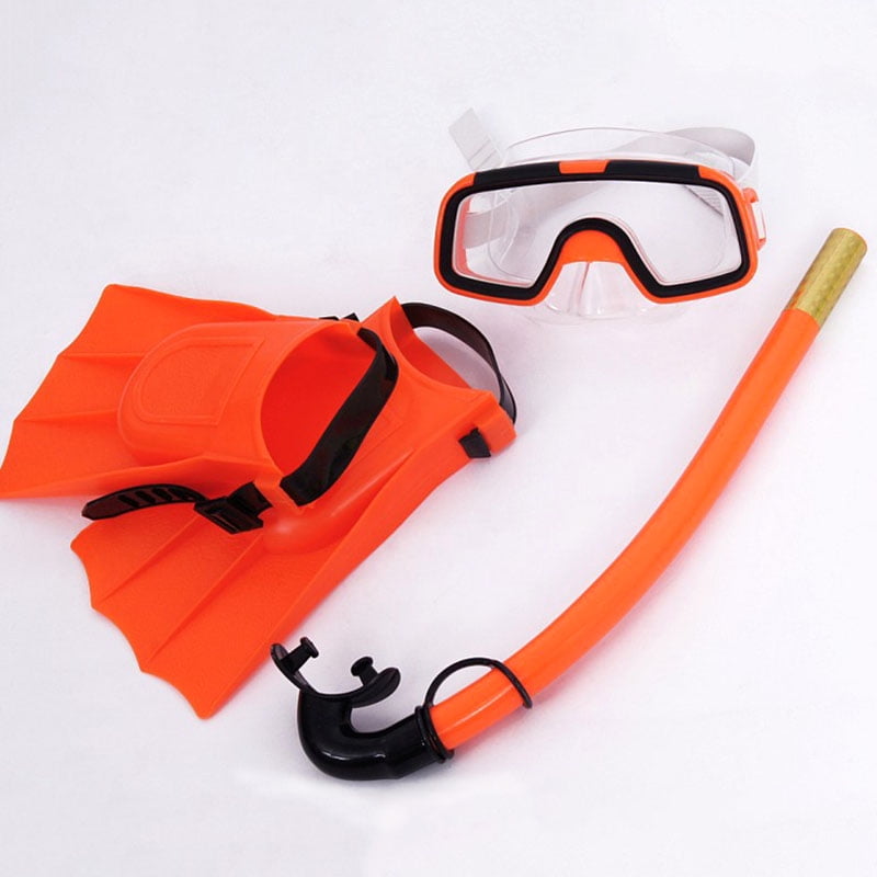 Children Diving Mask Set Anti-Fog Swimming Goggle Masks Snorkel Fins ...