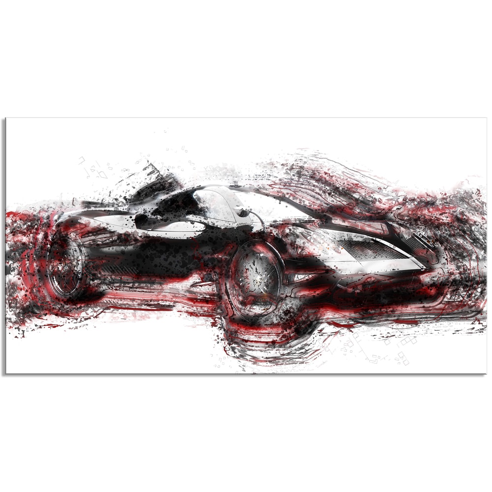 DESIGN ART Modern Super Car Small Gallery Wrapped Canvas - Multi-color
