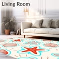 thumbnail image 2 of ODIKA 2'x3' Machine Washable Non-Slip Area Rug, Seashell Showcasing Interlocking Starfish and Shell Designs High Traffic Rug, Red, 706685, 2 of 7