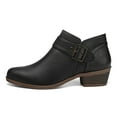 thumbnail image 4 of Pennysue Women Low Chunky Stacked Heel Boots Black Pu Side Zipper Ankle Booties 8M, 4 of 7
