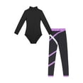 thumbnail image 2 of inlzdz Kids Girls Long Sleeves Gymnastics Leotards Leggings Dancewear Athletic Ballet Dance Leotards Lavender 4XL, 2 of 7