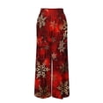 thumbnail image 3 of TAIAOJING Women Wide Leg Pants Fashion Loose Christmas Print Big Pockets Casual Bottoms Wide Straight-Leg Loose Soft Fashion Trousers, 3 of 4