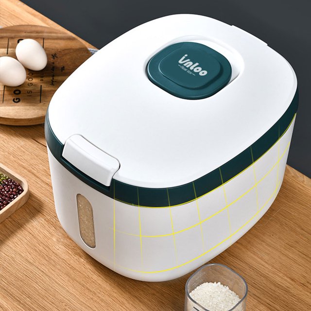 Contenedor de almacenamiento de arroz de 9/18 L, contenedor de almacenamiento de alimentos de plástico con tapa de calidad alimentaria Likrtyny Para estrenar