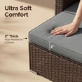 thumbnail image 3 of Lofka 5 Pieces Patio Furniture Set with Wicker Sofa and Tempered Glass Table for Outdoor | Backyard in Gray, 3 of 13