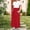 Red, variant on Girl's Short Sleeve Dresses Trendy Casual Color Block T-Shirts Pleated Long Maxi Dress with Pockets 4-14 Years