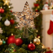 sroue Christmas Topper, Iron Christmas Tree Topper, Vintage Rustic Western Christmas Star Topper for Christmas Tree, Christmas decoration, Indoor, Outdoor
