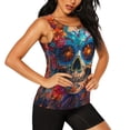 thumbnail image 2 of Daiia Colorful Floral Skull A Printed Womens Workout Tops for Women Quick-dry Tank Tops Mesh Yoga Shirts Athletic Running Tank Tops Sleeveless Gym Clothes-X-Large, 2 of 7