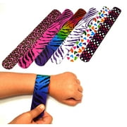 25 Mega Pack Slap Bracelets | Slap Bands Birthday Party Supplies Favors with Hearts & Animal Print | One Size Fits All | For Kids, Boys, And Girls | By Dazzling Toys