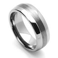 thumbnail image 2 of Men Women Tungsten Carbide Wedding Band Ring 8mm Comfort Fit Center Brushed Domed Tungsten Ring, 2 of 3