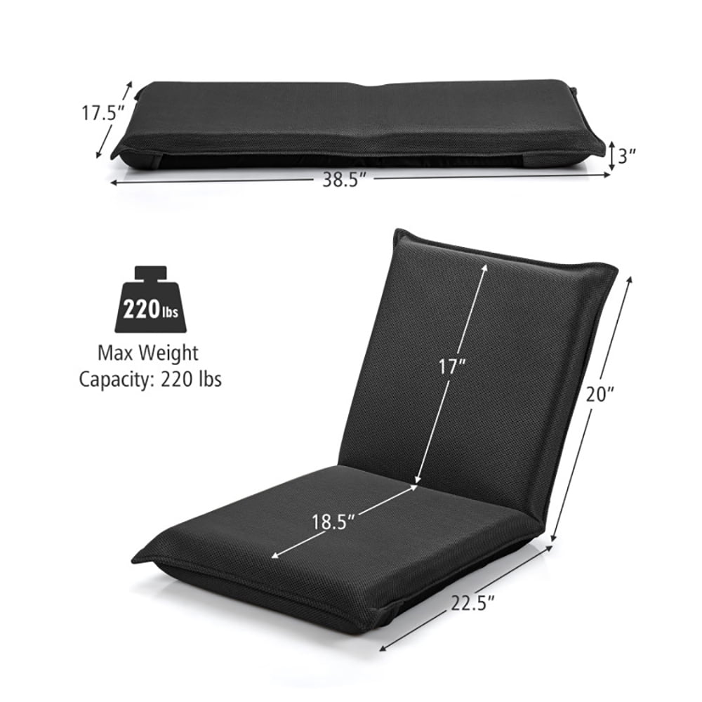 Finihen Floor Chair, Folding Lazy Sofa Chair, Adjustable 6 Positions Folding Lazy Man Sofa Chair, for Living Room, Bedroom, for Gaming, Reading, Black Finihen Floor Chair, Folding Lazy Sofa Chair, Adjustable 6 Positions Folding Lazy Man Sofa Chair, for Living Room, Bedroom, for Gaming, Reading, Black