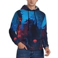 thumbnail image 2 of Naloa Spooky Halloween Night Scene Men's Casual Hooded Collar Drawstring Hoodies Pullover Sweatshirts Casual Long Sleeve Shirts-Medium, 2 of 7