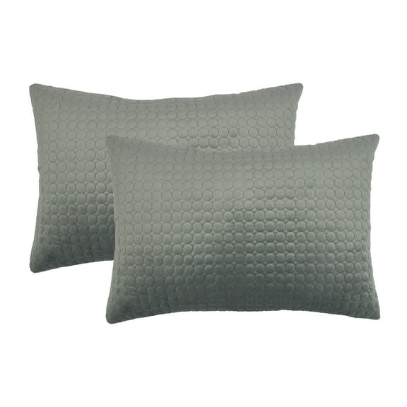 Sherry Kline Embroidered Velvet Boudoir 2pk Silver Grey