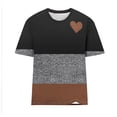 thumbnail image 3 of cocolona Summer Tops for Women Fashion Casual Color Block T-shirts Crew Neck Short Sleeve Shirts Basic Tees, 3 of 4