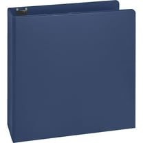 Business Source Basic Round Ring Binders - 2" Binder Capacity - Letter - 8 1/2" x 11" Sheet Size - Round Ring Fastener(s) - Vinyl - Dark Blue - 1.52 lb - 1 Each | Bundle of 5 Each