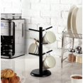 thumbnail image 6 of Mug HangerTre, Coffee Cup Holder with 6 Hooks, Wood Coffee Mug Holder for Counter, Coffee Bar Accessories and Decor,Coffee Organizer Station (Balck), 6 of 7