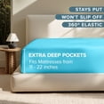 thumbnail image 4 of Bare Home Fitted Sheet - 22" Extra Deep Pocket - Premium 1800 Collection - Queen, Aqua, 4 of 7