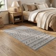 thumbnail image 2 of ODIKA 5'x7' Beige Gray Geometric Bands Diamond Washable Area Rug Traditional Southwestern Striped Pattern for Small Living Room, Bedroom, Easy Care, Non-Shedding, Pet Friendly, 2 of 7