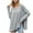 Gray, variant on Kaemgyyd Women's Sweater Soft Loose Oversized Side Slit Pullover Casual Lightweight V Neck Long Sleeve Knit Top