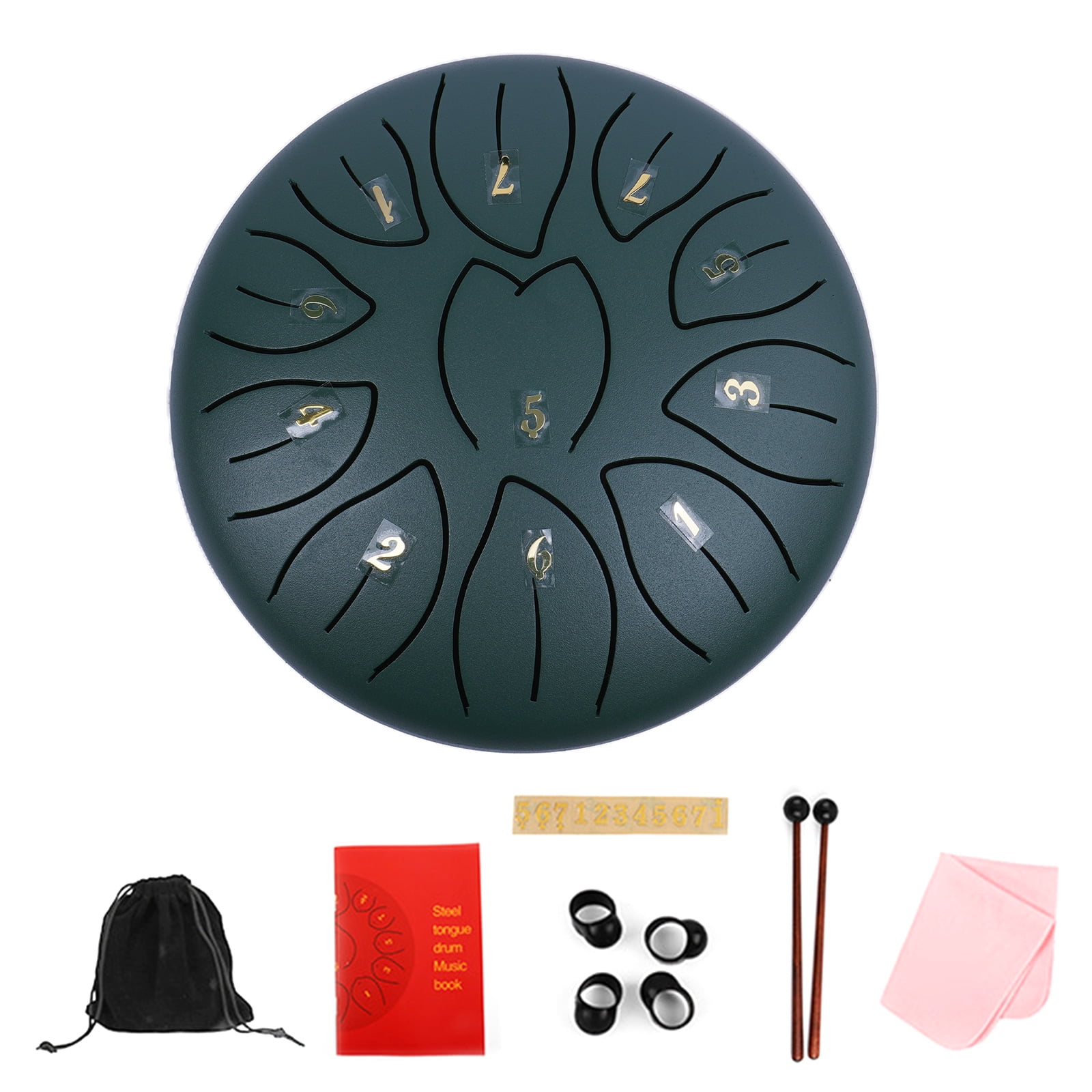 11 Tone Small Steel Tongue Drum Percussions Instrument Handpans Drum Ethereal Drum for Meditations Healing Concert Yoga
