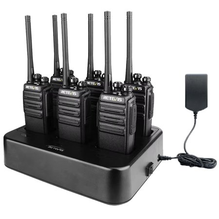 Case of 6,H-777S Walkie Talkies Long Range,Heavy Duty Portable FRS Two-Way Radios, Hands Free,Safe Call,Rugged Commercial 2 Way Radios with Gang Charger,for Warehouse, Churches,Jobsite