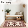 thumbnail image 3 of ODIKA 4'x6' Machine Washable Non-Slip Area Rug, Elegant Antiqued Blossom Motif Decoration High Traffic Rug, Brown, 569148, 3 of 7