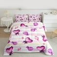 thumbnail image 2 of Castle Fairy Love Heart 2pcs Bedding Comforter Set,Geometric Stripes Twin Comforter Sets,Sweet Candy Breathable Bedding Set,Breathable Romantic Home Decor,Reversible, 2 of 8