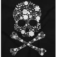 thumbnail image 2 of Flowery Skull and Crossbones Womens Fitted Plus Size Graphic Tee Brisco Brands 2X, 2 of 5