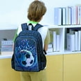 thumbnail image 7 of AGSDON 3PCS Soccer Backpack for Boys, 16" Kids School Bookbag with Lunch Box, Football Backpacks Set for Elementary Preschool Kindergarten(Black), 7 of 7