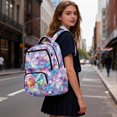 thumbnail image 4 of KUIFORTI Colorful Bow Kids Backpack Girls Bookbag 17 Inch Polyester School Bag with Multiple Storage Pockets for Elementary Middle, 4 of 7