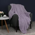 thumbnail image 2 of Unique Bargains Double-sided Fluffy Shaggy Faux Fur Blanket Purple Twin(60" x 80"), 2 of 8