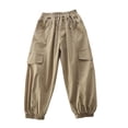thumbnail image 3 of HOMADLES Boys Baggy Cargo Pants Elastic Waist Quick Dry Hiking Trousers Relaxed Fit Summer Lightweight Casual Pants Khaki Size 8 Years, 3 of 10