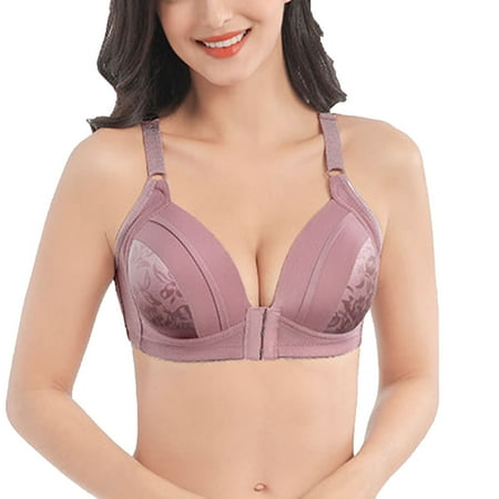

JINMGG 2023 Bras for Women Plus Size Women s Lace Comfortable Breathable Anti-exhaust Printing Non-Wired Bra Watermelon Red M