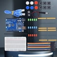thumbnail image 1 of Nuevo Kit de inicio 13 en 1 Mini Breadboard 3 colores LED 400 agujeros para Arduino Uno R3, 1 of 7