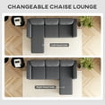 thumbnail image 4 of HOMCOM Sectional Sofa, L-Shaped Sofa with Chaise Lounge, Dark Grey, 4 of 10