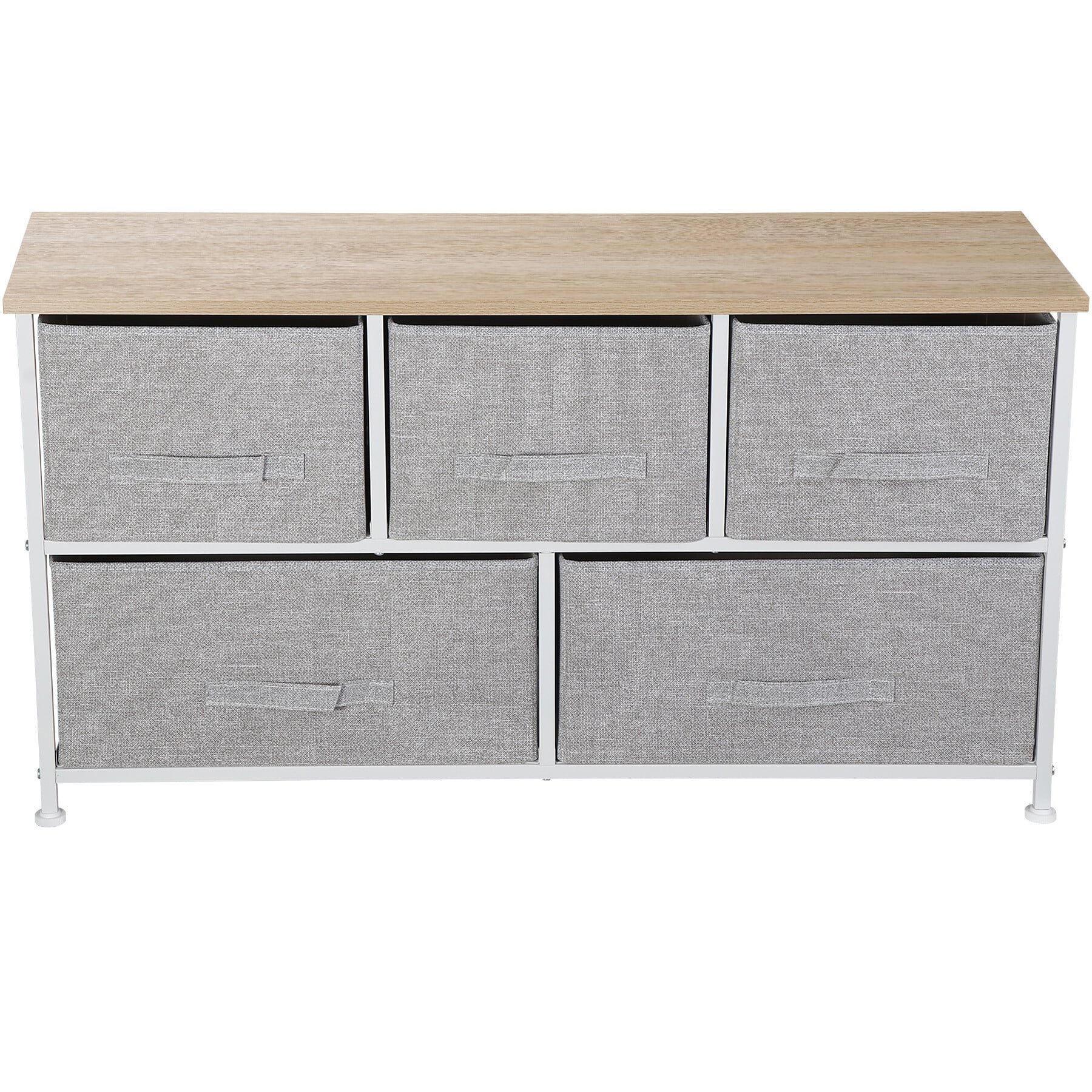 ZENSTYLE Steel Frame Wide Dresser Storage Tower 5-Drawer Dresser Organizer for Bedroom Hallway