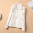 thumbnail image 3 of Chaqueta de plumón ligera para mujer, cuello alto corto, ajustada, para otoño e invierno, abrigo de mujer de talla grande, 3 of 5