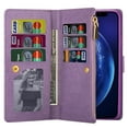 thumbnail image 4 of iPhone 11 Pro 5.8" Case, Allytech PU Leather Shockproof Cards Slots Wrist Strap Folio Flip Stand Protective Cards Slots Magnetic Closure Case Wallet Cover for Apple iPhone 11 Pro 5.8",Purple, 4 of 13