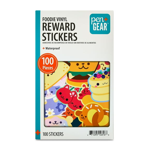Pen+Gear Foodie Vinyl Reward Stickers, 100 Pieces
