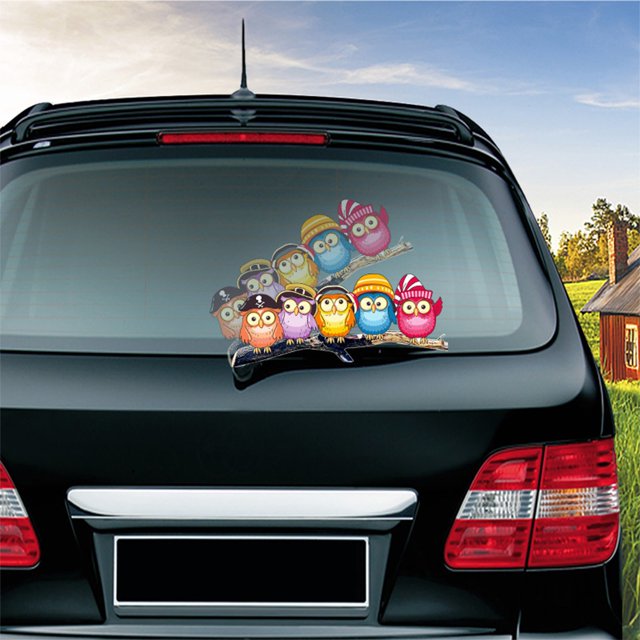 Viernes Negro Promociones, Lunes Cibernético, Pegatinas de limpiaparabrisas de búho de Pascua que se pueden doblar Pegatinas de limpiaparabrisas trasero de coche de PVC Akmoler