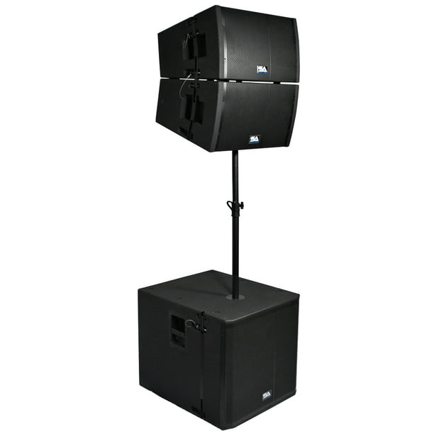 Seismic Audio Powered Line Array System 18" Subwoofer, Two 12" Line