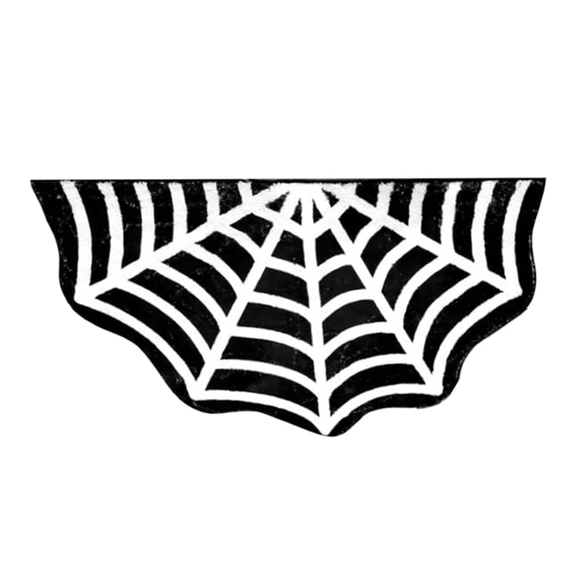 Kmbangi Halloween Gothic Rug Spider Web Indoor Mat Home Decor Pumpkin Door Mat Bat Rug Ghost Floor Mat Doormat for Bathroom Bedroom