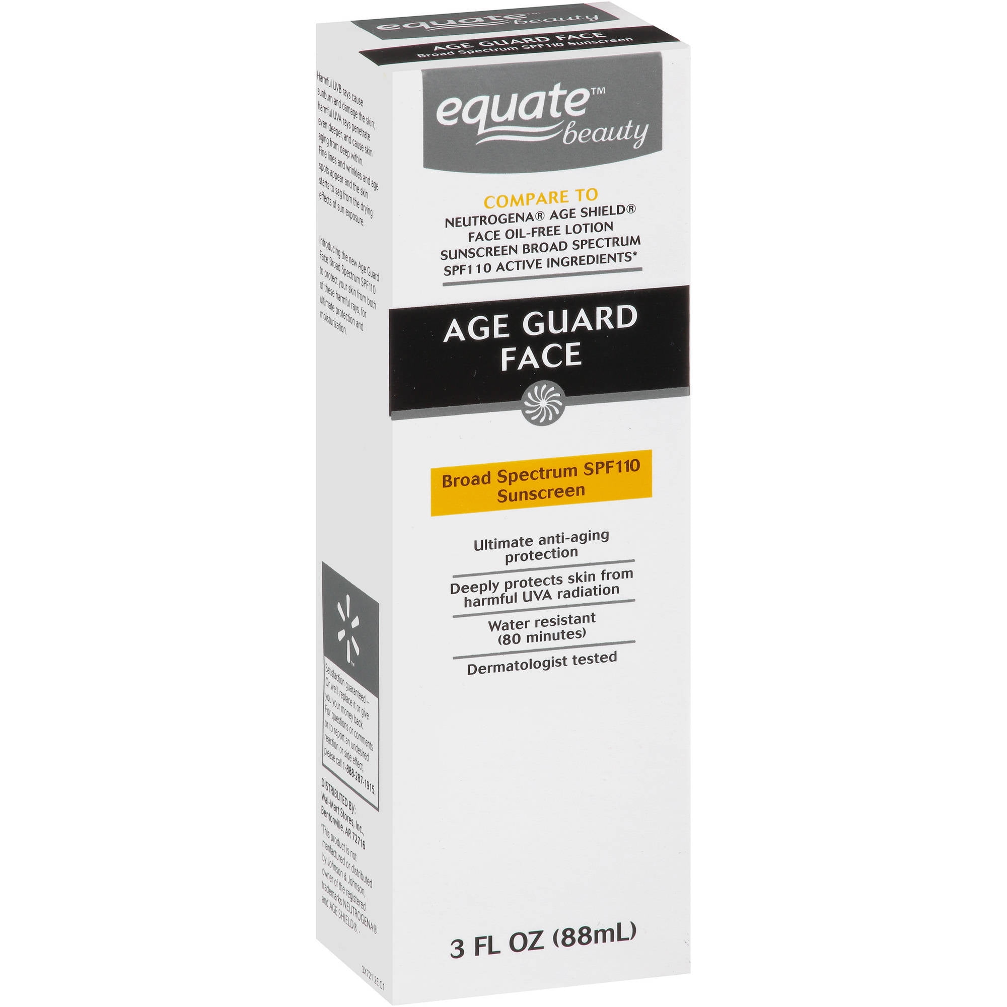Equate Beauty Age Guard Face Sunscreen, Broad Spectrum SPF 110, 3 Oz
