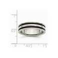 thumbnail image 6 of Stainless Steel 6mm Grooved and Black Rubber Band Size: 9; for Adults and Teens; for Women and Men, 6 of 6