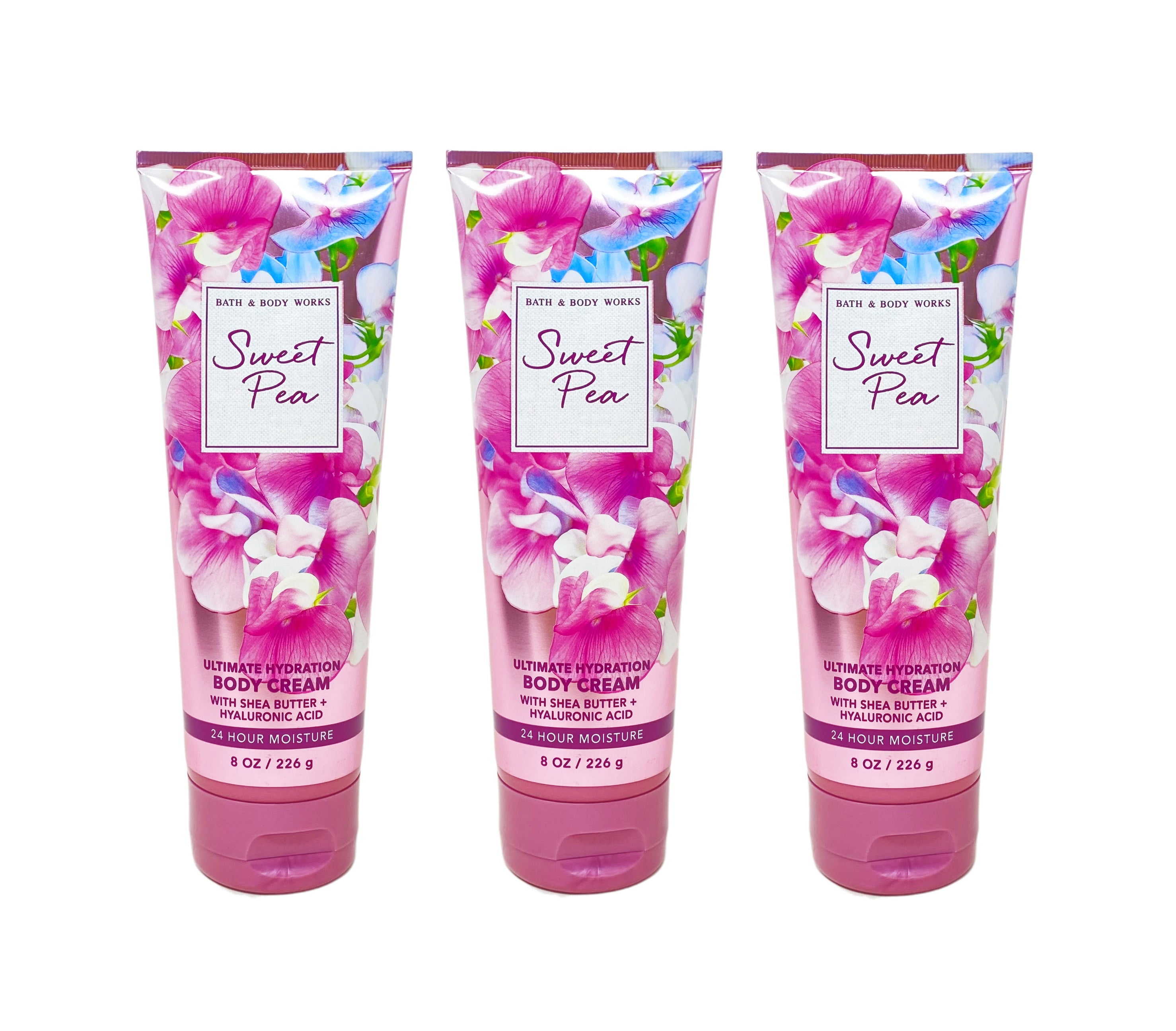 Bath and Body Works Sweet Pea Ultimate Hydration Body Cream Gift Set Pack of 3