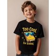 thumbnail image 1 of Girls & Boys "Cool School Cotton Graphic Tees, Back To School Clothes Girls, Black Summer Shirts With Book Character Design, Gift For First Day Of School, Round Neck Short Sleeve T-Shirt, 1 of 3