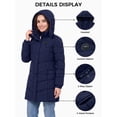 thumbnail image 4 of Wantdo Women's Winter Heated Jacket with 20000mAh Battery Pack, Mid Length Warm Coat for Cold Weather Navy X-Large, 4 of 12